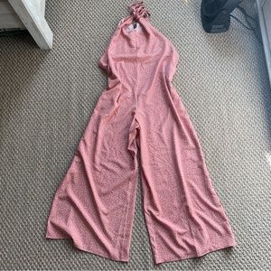 XL Pink polka dot wide leg jumpsuit